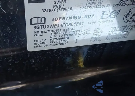 2015 GMC Sierra 1500 Denali из США, поврежденный, VIN 3GTU2WEJ4FG361641